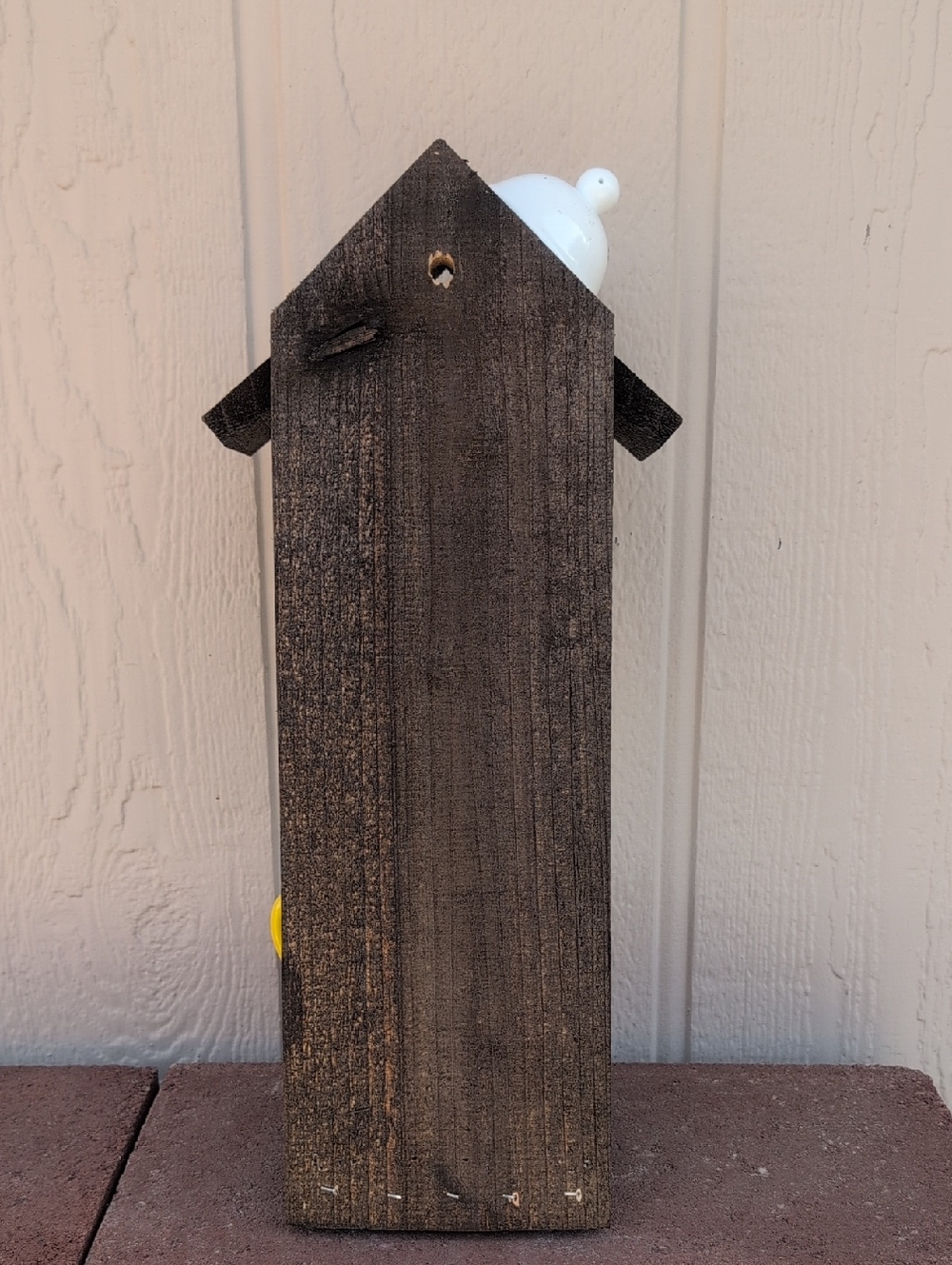 Rustic Wooden Handmade Bird Feeder Teapot Sunshine Yellow - Picture 6 of 16